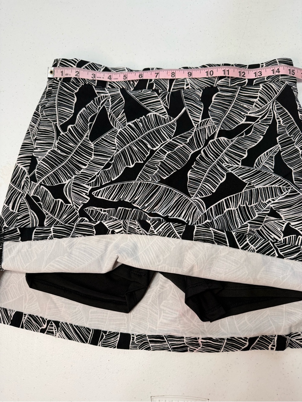 Rafaella Comfort Skort Black White Tropical Leaf Print Pull-On Women’s Sz Small - Picture 5 of 8